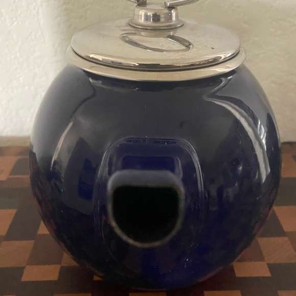 Vintage Chantal Dark Blue Tea Kettle Enamel On Steel With Stainless Accents 2QT - Picture 7 of 14